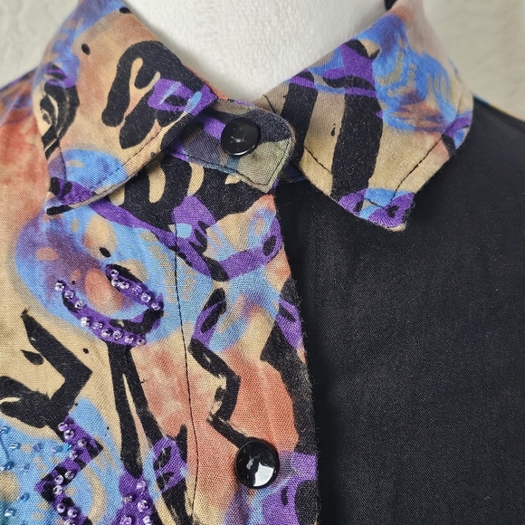 VTG Sebatu Shirt One Size Fringe,Beaded,Art To Wear,Western - Picture 4 of 14